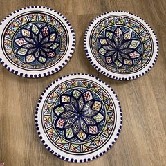 Tunisian Ceramic Bowls Handmade, traditional, colorful, diameter