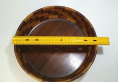Set of 2 Vtg California Redwood Nut Bowls Std Specialty Co 10.5″ Round