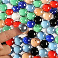 0.5LB Flat Glass Pebbles for Vase, Glass Gem Stones for Aquarium, Decorative Gla