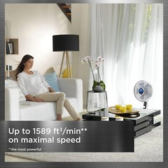 Rowenta Turbo Silence Table Fan 12 In. Ultra Quiet Oscillating Fan VU2730 White
