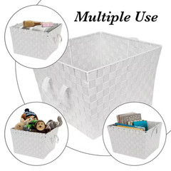 10 In. H X 15 In. W X 13 In. D Gray Plastic Cube Storage Bin