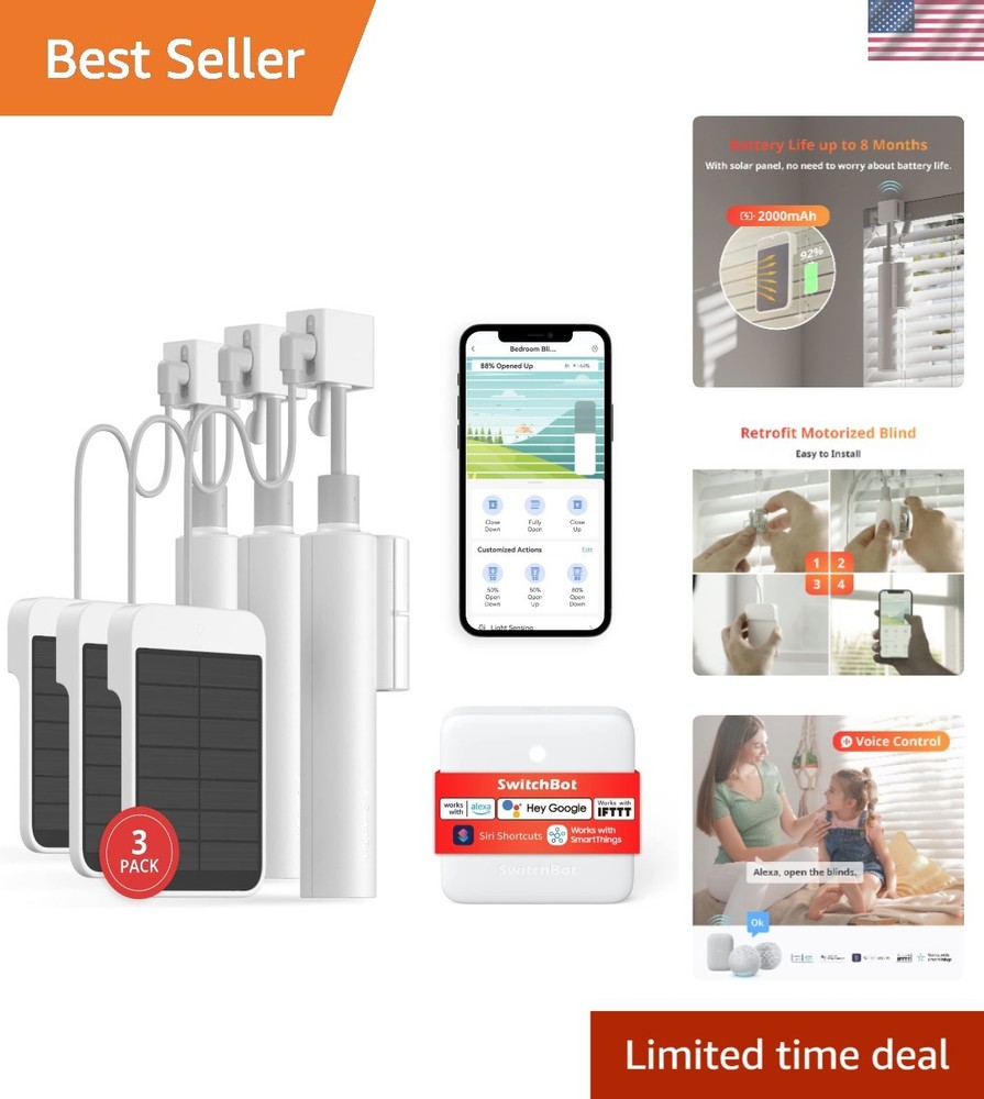 Smart Solar-Powered Blinds Room Kit – 2.4G WiFi Remote & Light Sensing Control