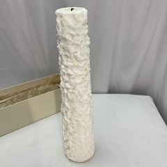 Large Colonial Pillar 14 in White Candle made USA 12 Days of Christmas Used Vtg