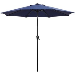 Sun-Ray 9′ Round Patio Umbrella with Push-Button Tilt & Crank Lift, Multi Colors