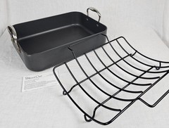Pampered Chef Roasting Pan w/ Rack #2872 Non-Stick 16x12x4