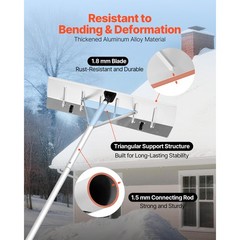 Uimoso 7.5-20 ft Snow Roof Rake with Wheels, 26 in Aluminum Blade, Lightweight