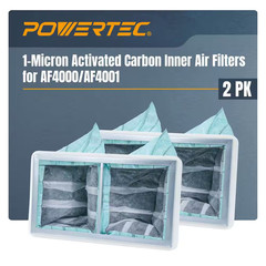 1-Micron Activated Carbon Inner Filter for WEN 3410, POWERTEC AF4000/AF4001, Rep