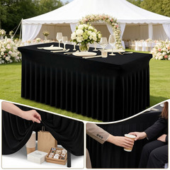 6FT Rectangular Spandex Table Cover Stretch Fitted Tablecloth for Vendor Wedding