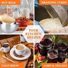 20× Organic Cotton Nut Milk Bag Reusable Food Strainer Brew Coffee Cheese Cloth