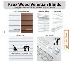 Textured Dark Oak Cordless Room Darkening Faux Wood Blinds 2 In Slats 24.25 X 48