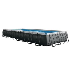 Intex 32′ x 16′ x 52″ Ultra XTR Rectangular Above Ground Pool, Gray (Open Box)