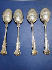Lot of 4 Solid Sterling Silver Gorham Cambridge Spoons (Damaged)