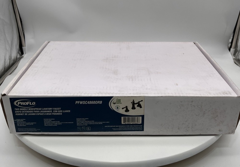 Lavatory Faucet Proflo 8” Wide Spread 3 Hole, Oil Rubbed Bronze New