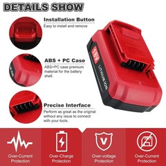 2Pack 18 Volt 8.0Ah Battery for Porter Cable 18V PC18BLX PC18BL OR Charger