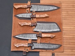 Handmade HAND FORGED DAMASCUS STEEL CHEF KNIFE Set Kitchen Knives