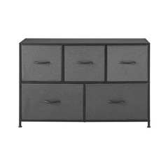Mainstays 5 Drawer 40″ Wide Fabric Storage Dresser for Bedroom, Grey