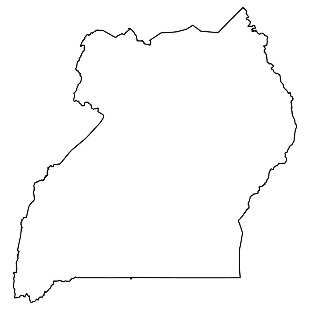 Uganda Blank Outline Map GLOSSY POSTER PICTURE PHOTO PRINT BANNER 13932