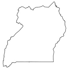 Uganda Blank Outline Map GLOSSY POSTER PICTURE PHOTO PRINT BANNER 13932