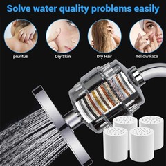 4 Pack 20 Stage Shower Filter Replacement Cartridge Shower Filter for Hard Water