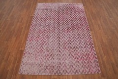Pink Modern Abstract Area Rug 5×7 Handmade Wool Carpet for Any Room
