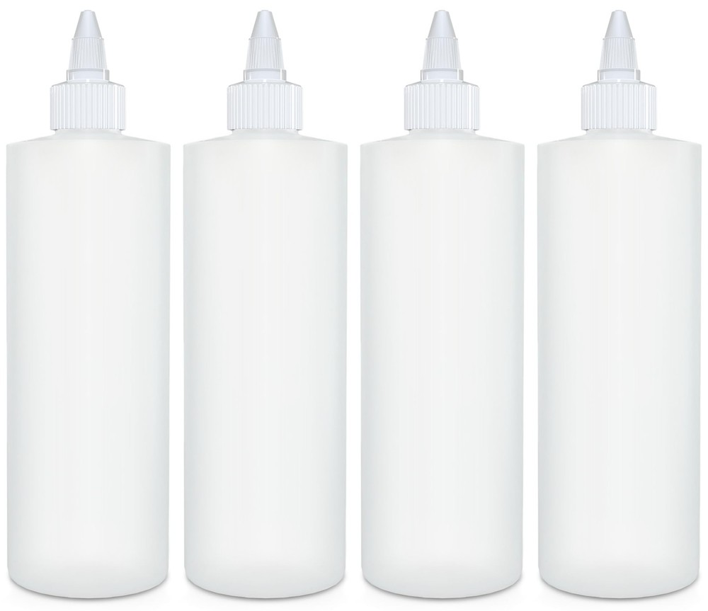 4 Pack 16oz Condiment Squeeze Bottles Leak Proof for Sauce Oil Crafts BPA Free
