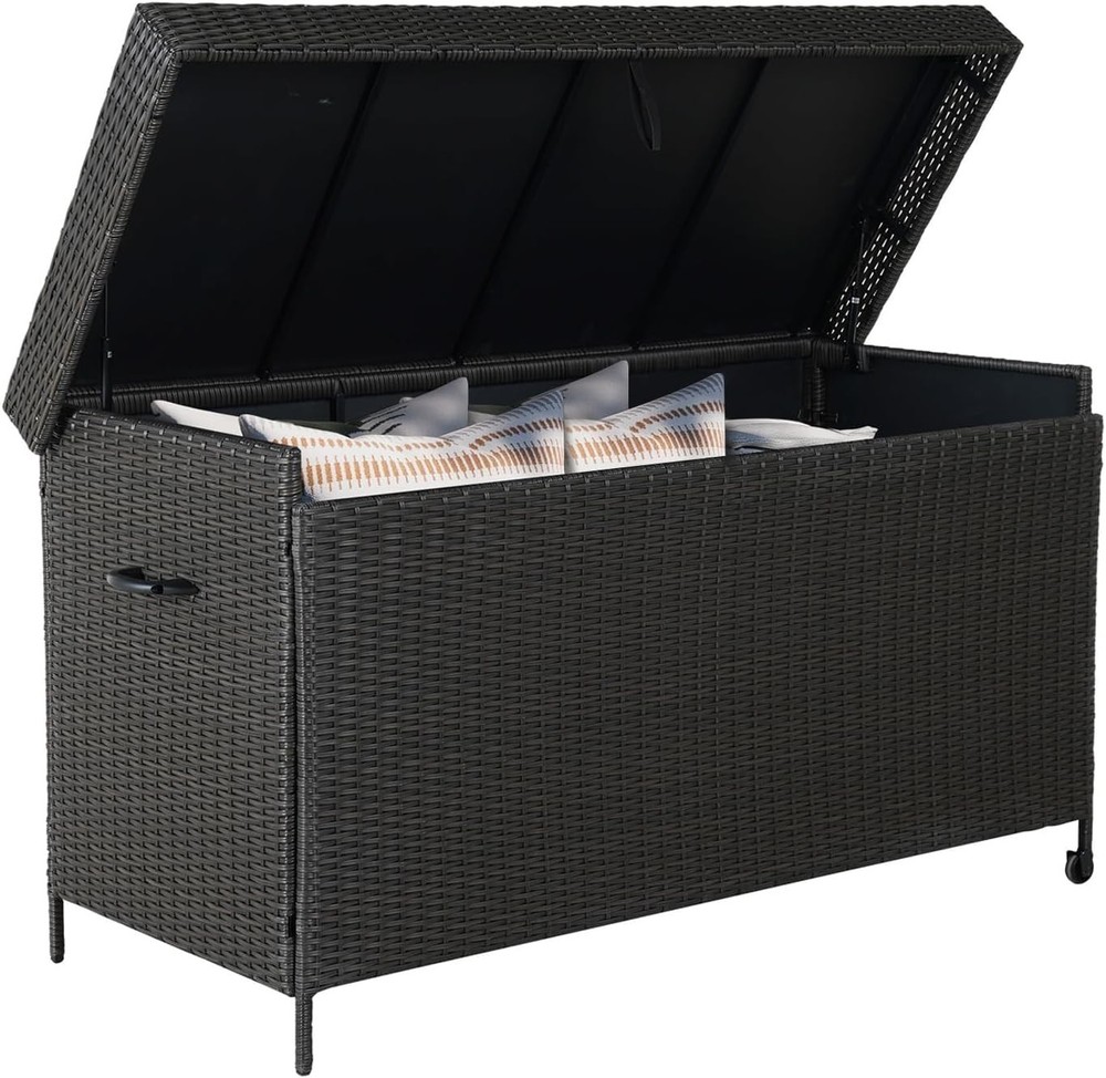 170 Gallon Deck Storage Box Deck Box Outdoor Storage Box Indoor Wicker Storage