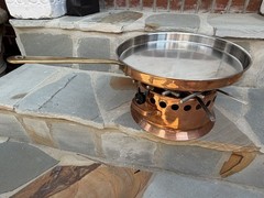 Vintage Spring CULINOX #83 11” Copper Flambé Sauté Crêpe Pan Set Swiss