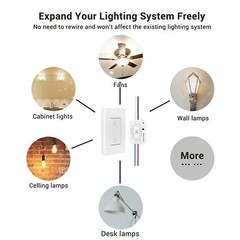 DEWENWILS Wireless Remote Control Wall Light Switch for Ceiling Lights 30M Range