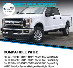 Headlights for 2017 2018 2019 Ford F250 F350 F450 F550 Super Duty Halogen Headli