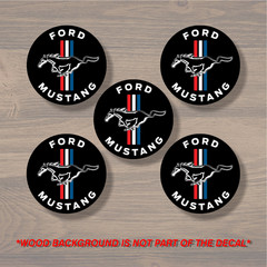 Ford Mustang Wheel Center Cap Overlay x5, Vinyl Decal Sticker