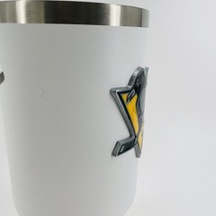 NHL Pittsburgh Penguins 40oz Insulated Travel Mug Tumbler w/ Handle White Yellow