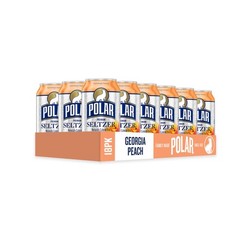 Polar Seltzer Water Georgia Peach, 12 fl oz cans, 18 12 Fl Oz (Pack of 18)