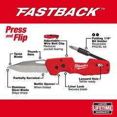 Milwaukee FASTBACK 5 in 1 Folding Pocket Knife (48-22-1540) – Brand New