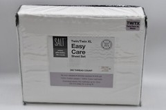 Easy Care, 300 Thread Count, Cotton Sateen Twin / XL Sheet Set In White, SALT