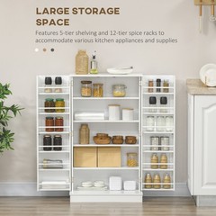 41″ Kitchen Sideboard Cabinet Food Pantry with Doors & 5-Tier Adjustable Shelves