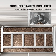 4.6′ x 9′ Metal Outdoor Storage Shed with Lockable Doors, Brown