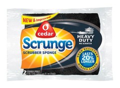 O-Cedar Scrunge Heavy Duty Sponge For All Purpose 4.25 in. L 2 pk