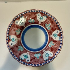 2 Ceramica Vietri Solimene Italy 9.5” Pasta or Salad Bowl Chicks Birds Chicken 2