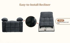 Korser Chenille 360° Swivel Rocker Recliner for Adults with Massage & Heating