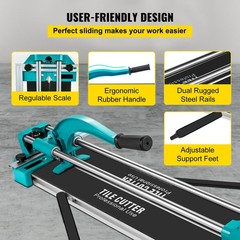 VEVOR 24″ Manual Tile Cutter 600mm Double Track Ceramic Floor Tile Cutter
