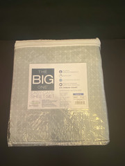 The Big One Easy Care Sheet Set Twin XL Dorm Size Gray Color and Gridlock Design