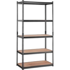 VEVOR 18″D x 36″W x 72″H 5 Shelf Steel Shelving Rack Garage Storage 2000lbs Load
