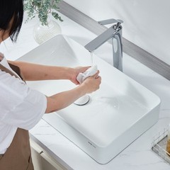 VEVOR Modern Ceramic Vessel Sink 24″x13.8″ Bathroom Vanity Bowl Countertop White
