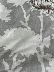 Pottery Barn Mum Gray White Floral Organic Cotton Duvet Cover King Pre-owned EC