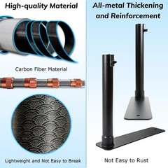 Zelvoro Upgraded Telescopic Flagpole Anti-Break Tube Thickened Tire Bracket