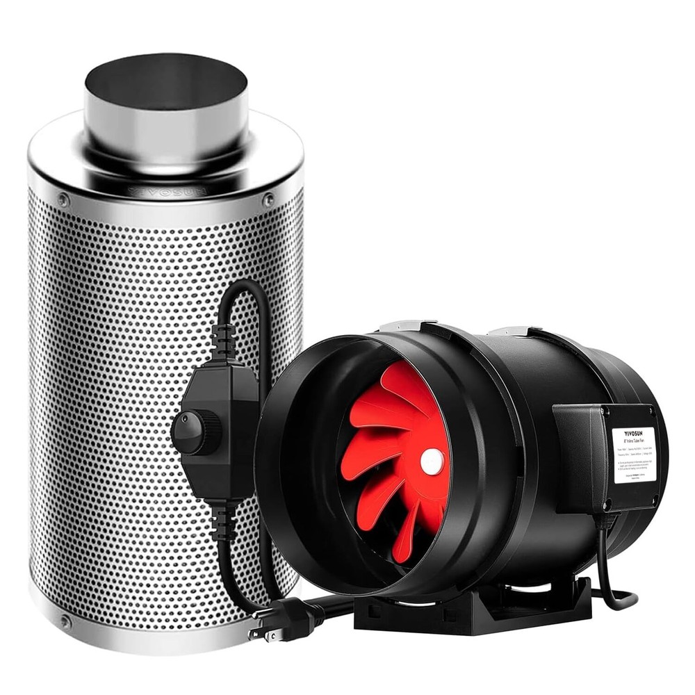 VIVOSUN Ventilation Kit 8″ Inline Duct Fan & Carbon Filter w/ Speed Controller