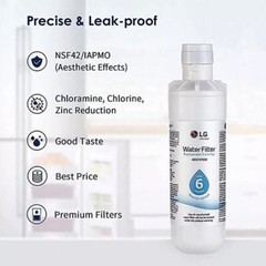 2 Pack LG LT1000P Refresh Refrigerator Ice Water Filter ADQ747935 GF-D706BSL US