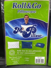 MyPillow Roll & Go Pillowcases Set of 2 Midnight Blue Lilac Pink 100% Cotton