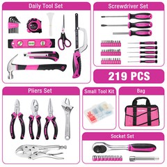 VALUEMAX 219 PCS Home Tool Set General Basic Household Repairing Tool Kits w/Bag