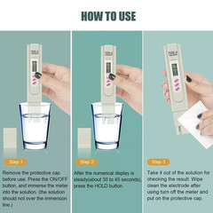 Handheld Water Quality Hardness Purity Digital LCD Meter 0-9990 PPM TDS TDS-3